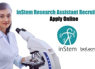 inStem Research Assistant Recruitment – Apply Online inStem Research Assistant Recruitment