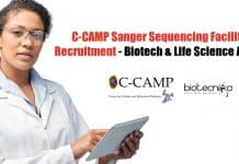 C-CAMP Sanger Sequencing Facility Recruitment – Biotech & Life Science Apply C-CAMP Jobs Biotech