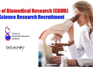 Centre of Biomedical Research (CBMR) Life Science Research Recruitment CBMR Life Science Vacancies