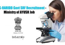 CCRAS-RARIDD Govt SRF Recruitment – Ministry of AYUSH Job CCRAS-RARIDD Govt SRF Recruitment