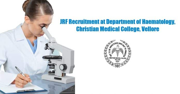 CMC Vellore JRF Job.
