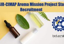 CSIR-CIMAP Aroma Mission Project Staff Recruitment – Attend Walk-In-Interview CSIR-CIMAP Project Staff Recruitment