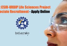 Govt CSIR-URDIP Life Sciences Project Associate Recruitment – Apply Online CSIR-URDIP Life Sciences Project