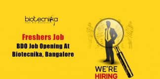 Freshers BDO Job Biotecnika