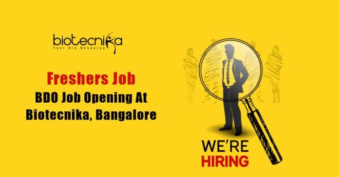 Freshers BDO Job Biotecnika