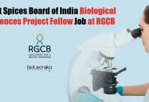Govt Spices Board of India Biological Sciences Project Fellow Job at RGCB Government Biological Sciences