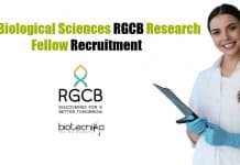 Govt Biological Sciences RGCB Research Fellow Recruitment Govt Biological Sciences RGCB