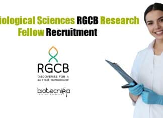 Govt Biological Sciences RGCB Research Fellow Recruitment Govt Biological Sciences RGCB