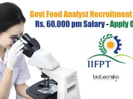 Govt Food Analyst Recruitment