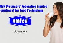 Govt Milk Producers’ Federation Limited Recruitment For Food Technology Govt Food Tech QC