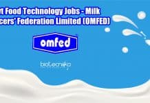 Govt Food Technology Jobs – Milk Producers’ Federation Limited (OMFED) Govt Food Technology Jobs