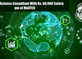 Govt Life Science Consultant With Rs. 60,000 Salary pm at MoEFCC Govt Life Science Consultant