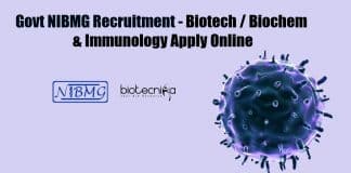 Govt NIBMG Recruitment