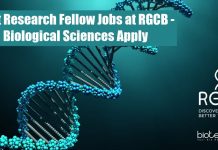 Govt Research Fellow Jobs at RGCB – Biological Sciences Apply Govt Research Fellow Jobs