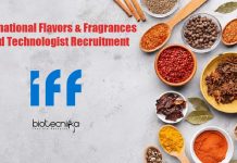 International Flavors & Fragrances Food Technologist Recruitment IFF Food Technology Vacancies