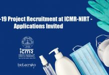 COVID-19 Project Recruitment at ICMR-NIRT – Applications Invited JRF Job at ICMR-NIRT