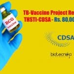 TB-Vaccine Project Recruitment at THSTI-CDSA – Rs. 80,000 pm Salary Life Science Job at