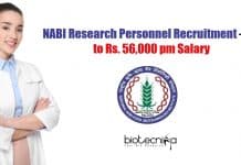 NABI Research Personnel Recruitment – Up to Rs. 56,000 pm Salary NABI Research Personnel Recruitment
