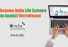 NCBS Genome India Life Science Data Analyst Recruitment NCBS Data Analyst Job