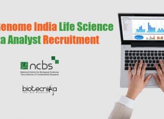 NCBS Genome India Life Science Data Analyst Recruitment NCBS Data Analyst Job