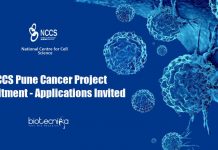 NCCS Pune Cancer Project Recruitment – Applications Invited NCCS Pune Research Vacancies