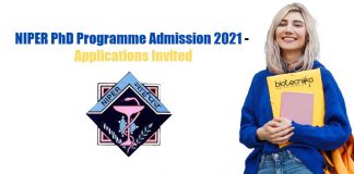 NIPER PhD Admission 2021
