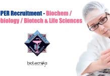 NIPER Recruitment – Biochem / Microbio / Biotech & Life Sciences NIPER Recruitment