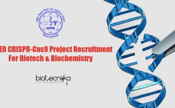 NISER CRISPR-Cas9 Project Recruitment For Biotech & Biochemistry NISER Biotech & Biochem