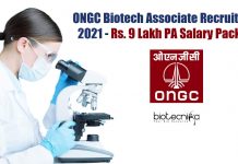 ONGC Biotech Associate Recruitment 2021 – Rs. 9 Lakh PA Salary Package ONGC Biotech Jobs 2021