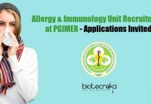 Allergy & Immunology Unit Recruitment at PGIMER – Applications Invited PGIMER Research Jobs