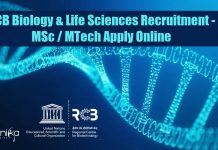 RCB Biology & Life Sciences Recruitment – MSc / MTech Apply Online RCB Biology