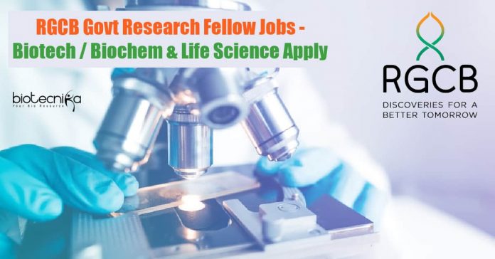 RGCB Govt Research Fellow