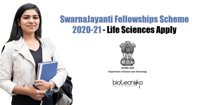 SwarnaJayanti Fellowships Scheme 2020-21