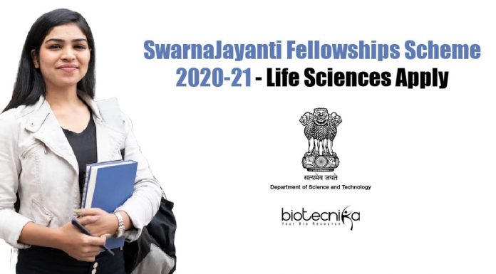 SwarnaJayanti Fellowships Scheme 2020-21