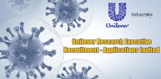 Unilever Research Executive Recruitment