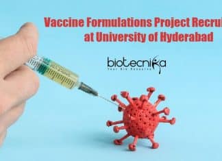 Vaccine Formulations Project Recruitment at University of Hyderabad UoH Project Jobs