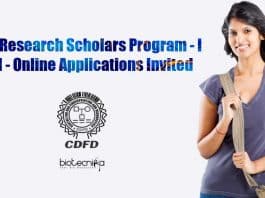 CDFD Research Scholars Program