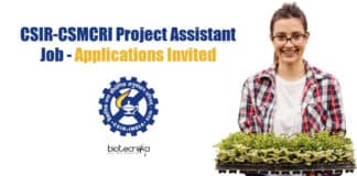 CSIR-CSMCRI Project Assistant Job