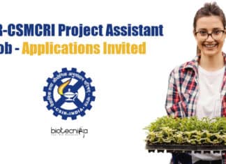 CSIR-CSMCRI Project Assistant Job