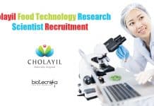 Cholayil Food Technology Research Scientist Recruitment Cholayil Food Technology Research