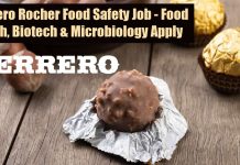 Ferrero Rocher Food Safety Job – Food Tech, Biotech & Microbiology Apply Ferrero Rocher Food Safety Job