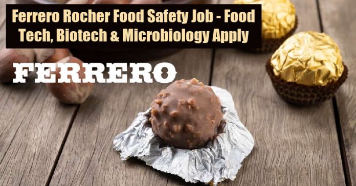 Ferrero Rocher Food Safety Job