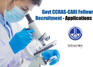 Govt CCRAS-CARI Fellowship Recruitment
