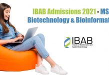 IBAB Admissions 2021 – MSc Biotechnology & Bioinformatics IBAB Admissions 2021