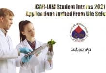 ICAR-IARI Student Interns 2021 – Applications Invited From Life Sciences ICAR-IARI Student Interns 2021