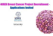 ICMR-NIREH Breast Cancer Project Recruitment – Applications Invited ICMR-NIREH Project Recruitment