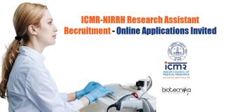 ICMR-NIRRH Research Assistant Recruitment