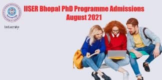 IISER-Bhopal PhD Admissions 2021