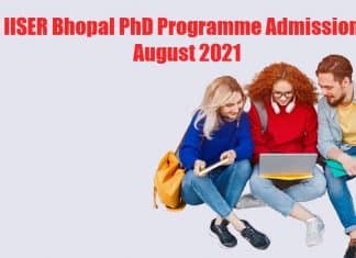 IISER-Bhopal PhD Admissions 2021