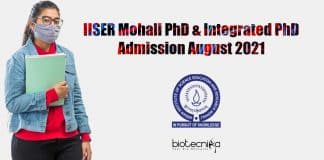 IISER Mohali Admissions 2021
